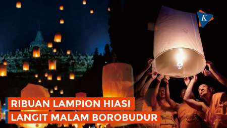 Detik-detik Pelepasan Lampion dalam Perayaan Waisak 2025 di Candi Borobudur