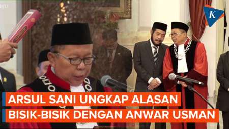 Arsul Sani Bisik-bisik dengan Anwar Usman Usai Dilantik Jokowi, Ada Apa?