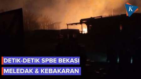 Detik-detik Kebakaran SPBE Cimuning Bekasi: Cahaya Oranye Menyembul Ke Langit, Warga Teriak Panik