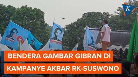 Ada Bendera Wajah Gibran Berkibar Saat Kampanye Akbar RIDO