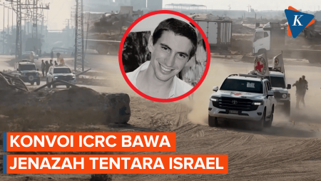 Konvoi Mobil Palang Merah Internasional Bawa Jenazah Perwira Israel Dari Gaza