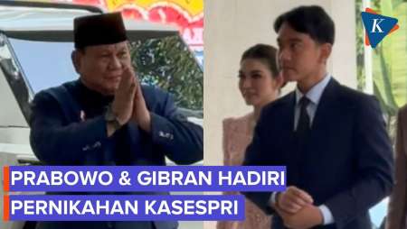 Momen Prabowo-Gibran Hadiri Pernikahan Kasespri Rizky Irmansyah, Kompak Pakai Baju Biru