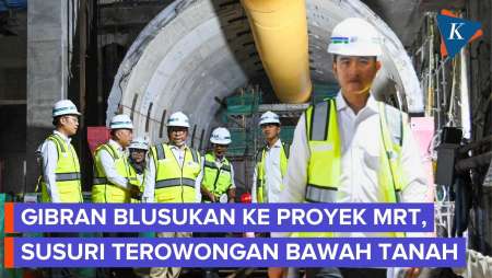 Gibran Jalan Kaki Cek Proyek MRT Jakarta Bareng Pramono-Menhub, Blusukan Sampai Terowongan