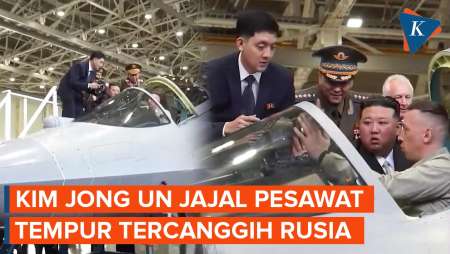 Momen Kim Jong Un Jajal Jet Tempur Tercanggih Milik Rusia di Pabriknya Langsung