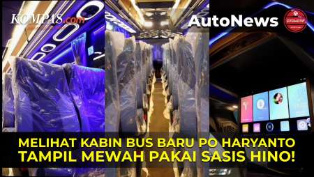 Kabin Bus Baru PO Haryanto, Tampil Mewah Pakai Sasis Hino