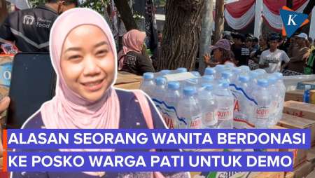 Wanita Beri Donasi Ke Posko Warga Pati Di DPR: Saya Rasain Susahnya Sekarang…
