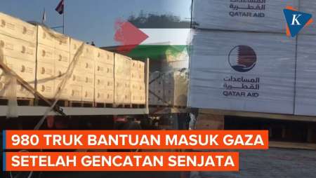 980 Truk Bantuan Kemanusiaan Masuk Gaza Sejak Gencatan Senjata