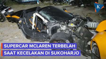 Supercar McLaren Milik Youtuber Kecelakaan Hingga Terbelah Dua Di Sukoharjo