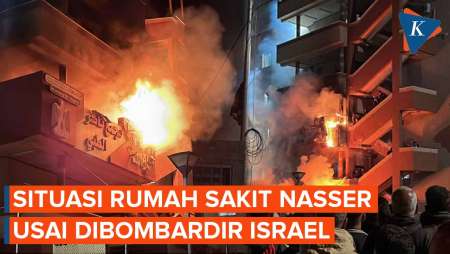 Situasi Rumah Sakit Nasser Usai Dibombardir Israel, Api Berkobar Warga Berjibaku Evakuasi Korban