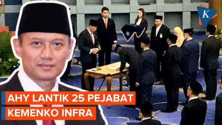 Momen AHY Lantik 25 Pejabat Eselon II Kemenko Infra