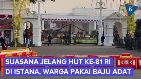 Situasi Jelang HUT Ke-81 RI Di Istana, Warga Pakai Baju Adat Dan Batik