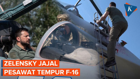 Rasakan Pesawat Tempur F-16 Buatan AS, Zelensky Duduk di Kokpit 