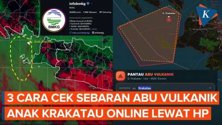 Cara Mudah Pantau Sebaran Abu Vulkanik Anak Krakatau via Online, Bisa Pakai HP