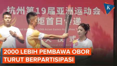 Momen Estafet Obor Asian Games Ke-19 Dilaksanakan di Hangzhou China
