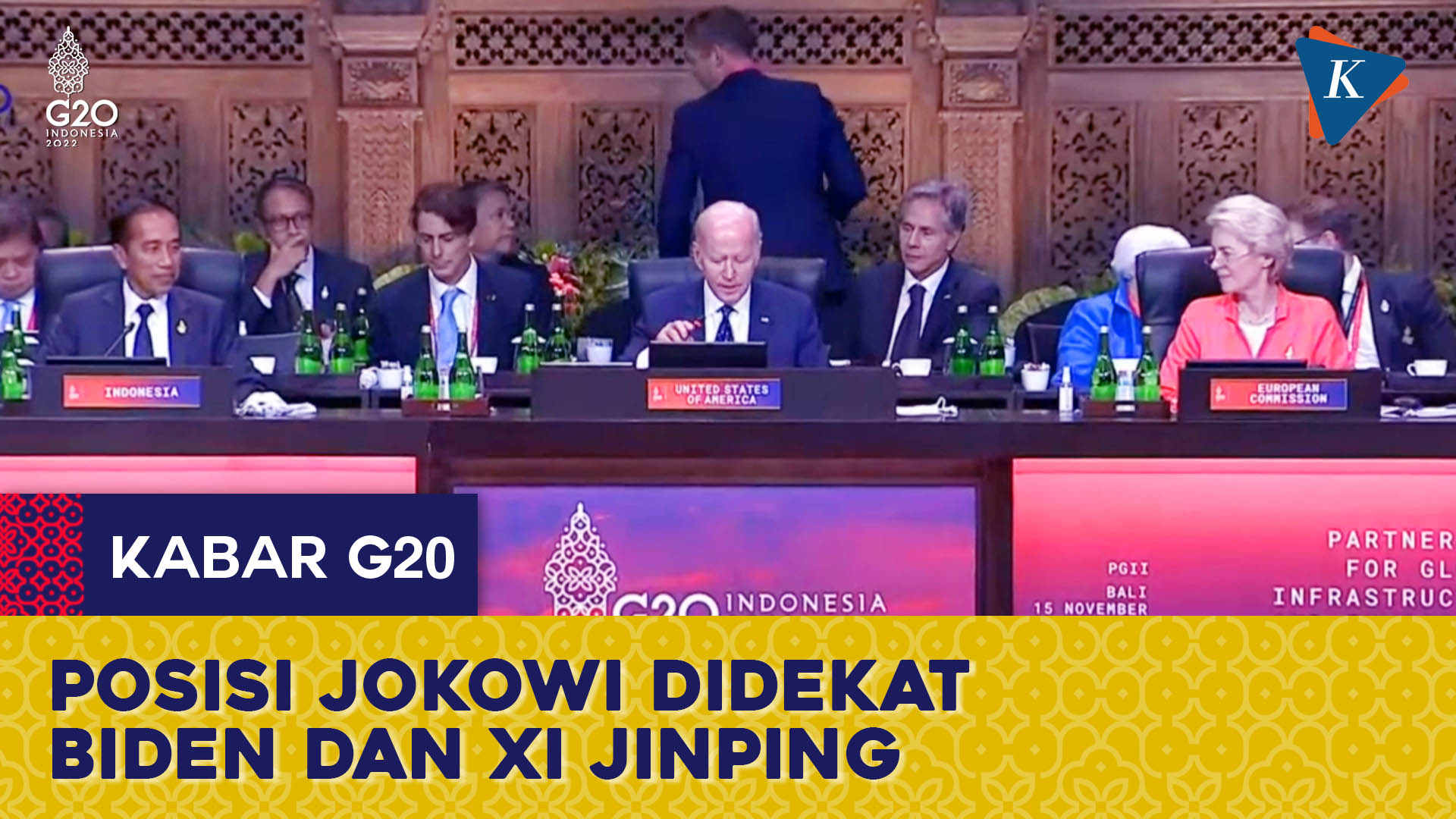 Jokowi, Biden dan Xi Jinping Duduk Berdekatan