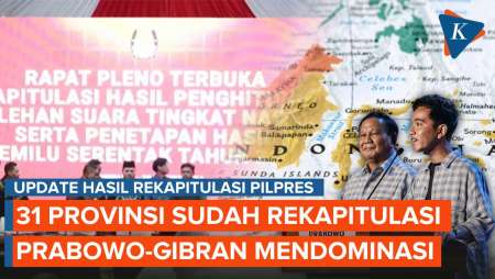 Update Rekapitulasi Pilpres: Prabowo-Gibran Unggul di 29 dari 31 Provinsi