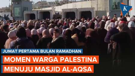 Warga Palestina Menuju Masjid Al-Aqsa Pada Jumat Pertama Ramadhan, Diperiksa Ketat Israel