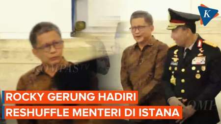 Rocky Gerung Hadiri Reshuffle Menteri di Istana, Berdiri di Dekat Kapolri
