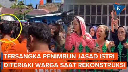 Rekonstruksi Suami Timbun Jasad Istri di Makassar Diwarnai Teriakan Geram…