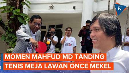 Momen Mahfud MD Tanding Tenis Meja Lawan Once hingga Nyanyi “Dealova”