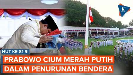 [FULL] Prabowo Pimpin Upacara Penurunan Bendera, Cium Sang Merah Putih Di Istana