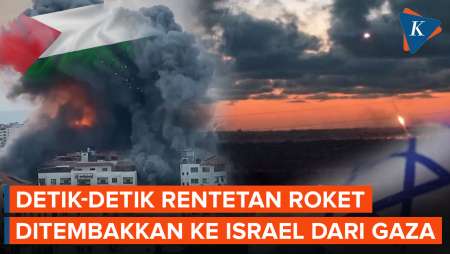 Penampakan Rentetan Roket yang Diluncurkan dari Gaza ke Israel