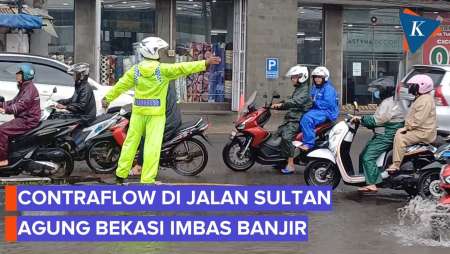 Jalan Sultan Agung Bekasi Macet Imbas Banjir 30 Cm, Polisi Berlakukan Contraflow