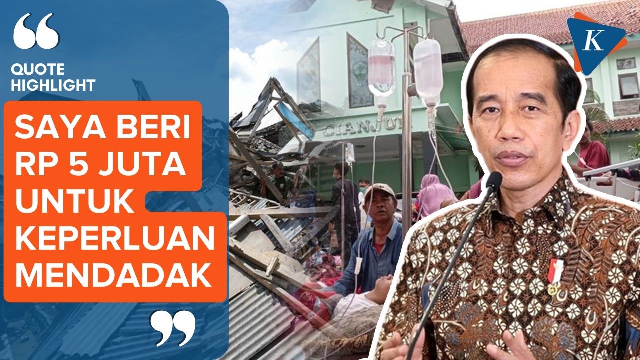 Jokowi Serahkan Bantuan Uang Tunai untuk Pengungsi Gempa Cianjur