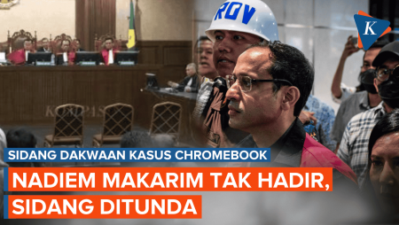 Nadiem Tak Hadir Karena Dirawat Di RS, Sidang Dakwaan Kasus Chromebook Ditunda