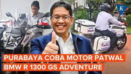 Momen Menkeu Purbaya Coba Motor Patwal BMW R 1300 GS Adventure