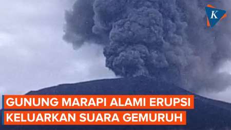 Berstatus Waspada, Gunung Marapi Sumbar Erupsi Disertai Gemuruh