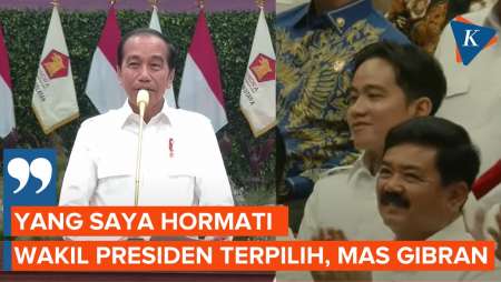 Momen Jokowi Sapa Gibran di Rapimnas Gerindra, yang Hadir Senyam-senyum