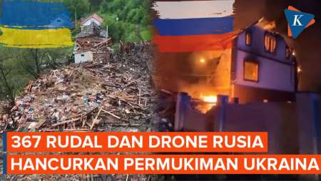 Penampakan dari Udara Serangan Rusia Hancurkan Permukiman di Ukraina