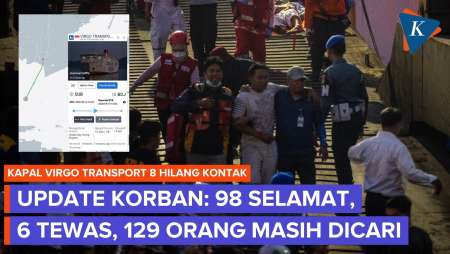 98 Korban KM Virgo yang Tenggelam Dievakuasi dengan Selamat, 6 Orang Tewas, 129 Masih Dicari