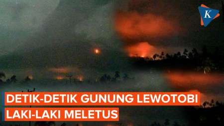 Detik-detik Gunung Lewotobi Laki-laki Meletus 