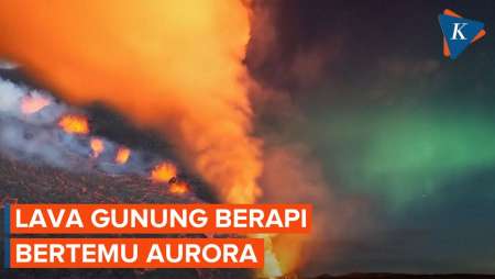 Potret Letusan Gunung Berapi di Islandia, Lava Bertemu Aurora Menakjubkan