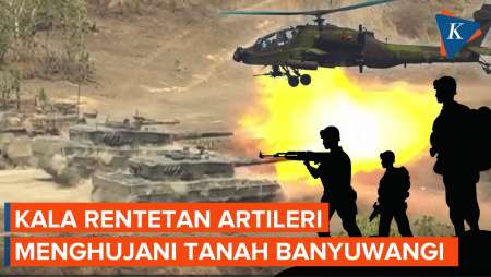 Aksi Helikopter Apache dan Tank Leopard TNI AD Muntahkan Amunisinya di Banyuwangi