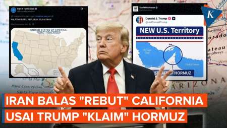 Iran Rilis Peta Baru AS, "Rebut" California Jadi Wilayah Baru Teheran