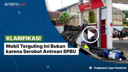 [KLARIFIKASI] Mobil Terguling Ini Bukan Karena Serobot Antrean SPBU