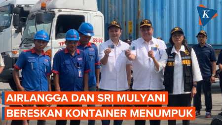 Airlangga-Sri Mulyani Cek Ribuan Kontainer Tertahan di Pelabuhan Tanjung Priok
