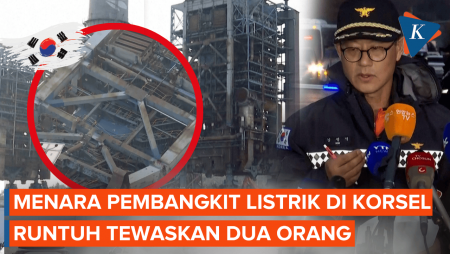 Menara Pembangkit Listrik Korsel Runtuh, 2 Orang Tewas, 5 Terjebak