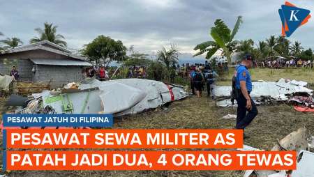 Pesawat Sewa Militer AS Jatuh dan Patah Jadi Dua di Filipina, 4 Orang Tewas