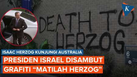 Presiden Israel Kunjungi Australia, Disambut Protes Dengan Grafiti "Matilah Herzog"