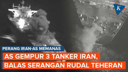 Detik-detik AS Balas Serang 3 Tanker Iran Setelah Kapal Perangnya Dihantam Rudal