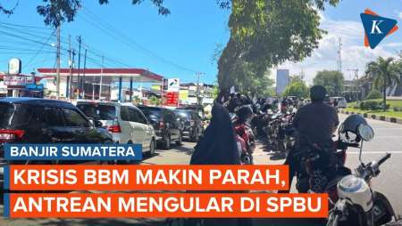 Krisis BBM Melanda Aceh Pasca Banjir, Antrean Mengular Di SPBU Langkat