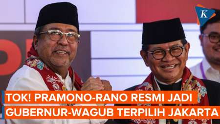 Pramono-Rano Karno Resmi Jadi Gubernur-Wagub Terpilih Jakarta