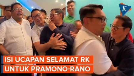 Isi Ucapan Selamat Ridwan Kamil untuk Pramono-Rano, Sebut Nama Jokowi dan Prabowo