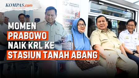 Momen Prabowo Jajal Naik KRL Dari Manggarai Ke Stasiun Tanah Abang