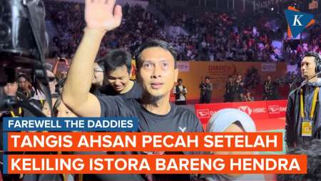 Tangis Ahsan Pecah Setelah Keliling Istora Bareng Hendra Setiawan