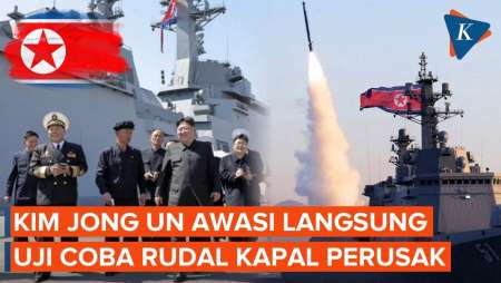 Kim Jong Un Pamer Peluncuran Rudal Dari Kapal Perusak Baru Korut